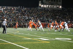 Wheels fall off for football in the second half of the homecoming game